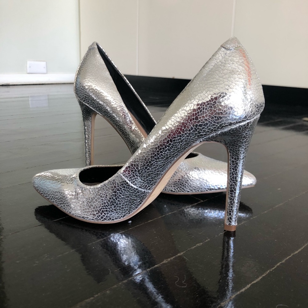 ✨WORN ONCE✨ ASOS SILVER HEELS